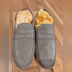 Tod's Classic Gray Suede Slip-Ons